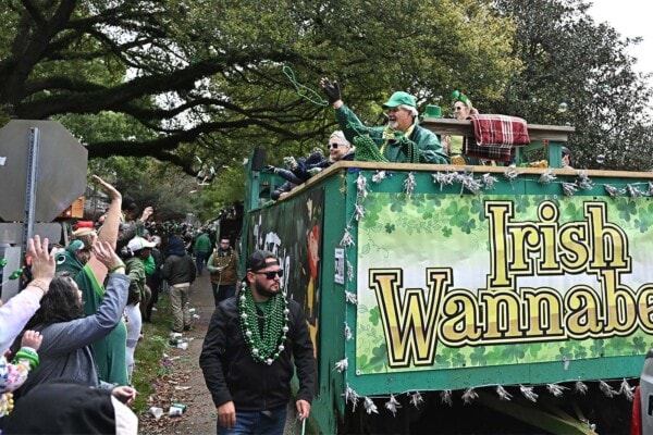 The Irish Wannabe float rolls during the 2023 St. Patricks Day Parade
