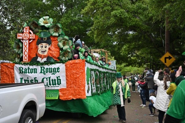 The Baton Rouge Irish club float during the 2023 Wearin' of the Green Parade