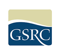 Logo for Official Partners: "GSRC" in white on a blue wave background, with a beige section above.