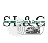 Official Partners logo for Sorrento Lumber & Concrete with SL&C, a cement truck, and a saw blade graphic in the background.